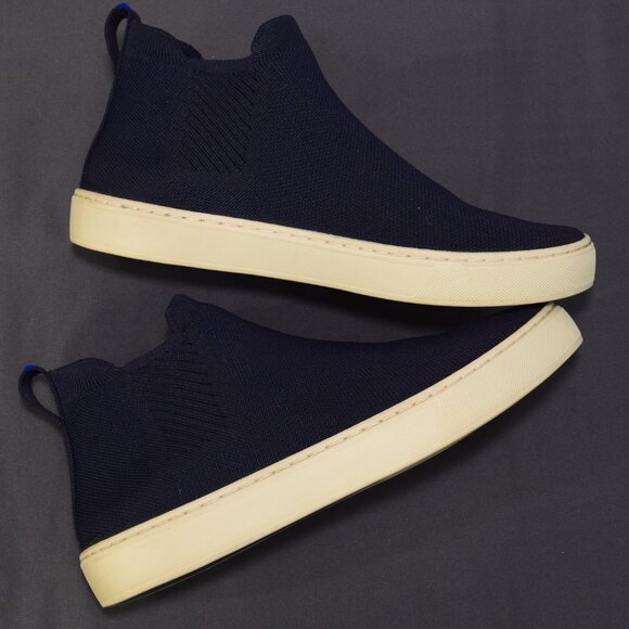 Rothy’s The Chelsea Boot Pull On High Top Sneaker Washable Shoe Mesh Navy Blue 8 - Picture 4 of 13